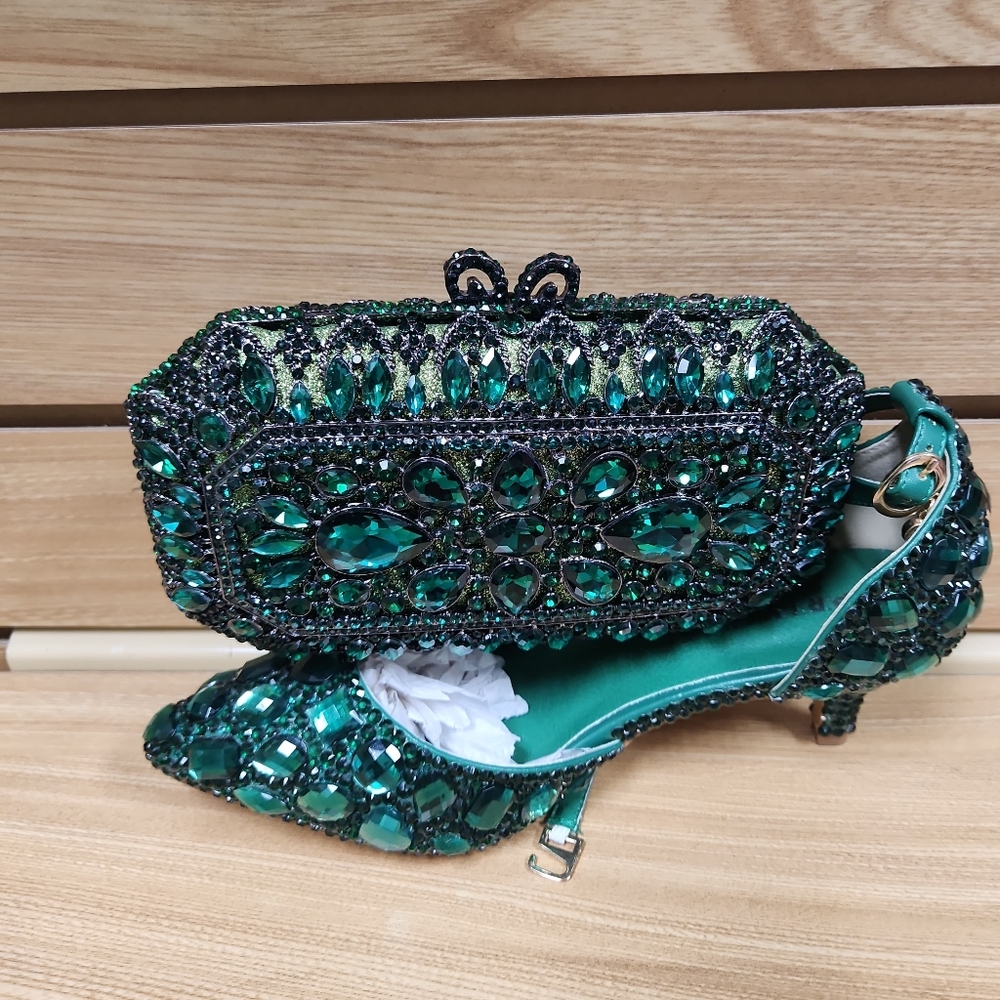 Emerald Green Crystal Clutch